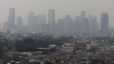 Ilustrasi polusi udara Jakarta.