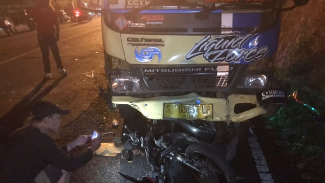 Kecelakaan truk akibat rem blong di Mojokerto