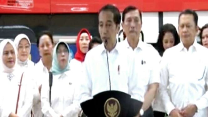 Presiden Joko Widodo atau Jokowi meresmikan LRT Jabodebek