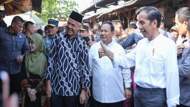 Presiden Jokowi, Ganjar Pranowo dan Prabowo Subianto