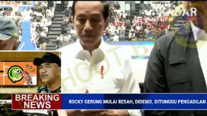 Jepretan layar (secreenshot) Kanal YouTube KABAR NEWS mengunggah video dengan judul yang mengklaim bahwa ribuan warga mengamuk dan membakar rumah pengamat politik Rocky Gerung di Sentul, Bogor.