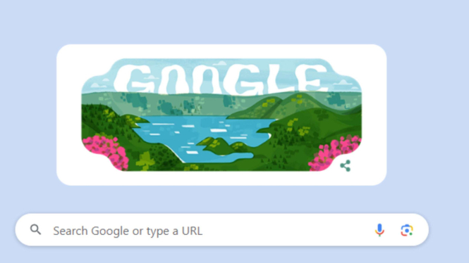 Google doodle hari ini Danau Toba