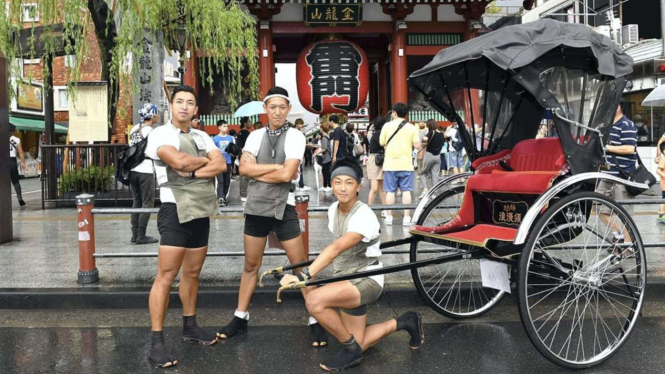 Rickshaw atau becak tradisional Jepang
