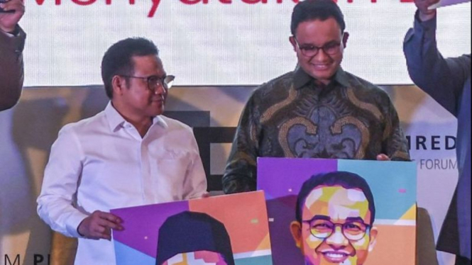 Ketum PKB Muhaimin Iskandar alias Cak Imin dengan Anies Baswedan.