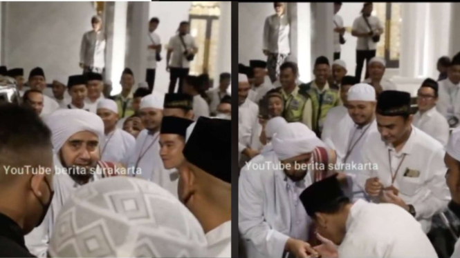 Viral Momen Lucu Wali Kota Gibran Ikut Ngantri Amplop Habib Syech