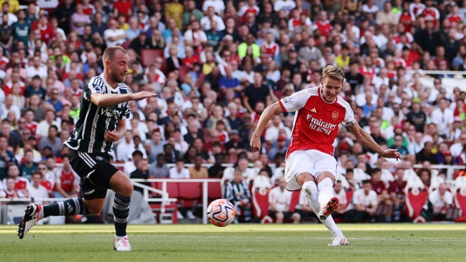 Martin Odegaard, Duel Arsenal vs Manchester United