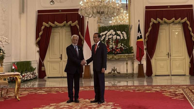 Presiden Jokowi menerima kunjungan Perdana Menteri Timor Leste, Xanana Gusmao