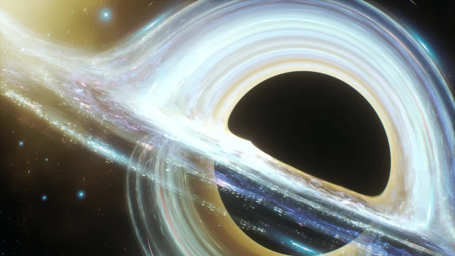 Ilustrasi lubang hitam atau black hole.
