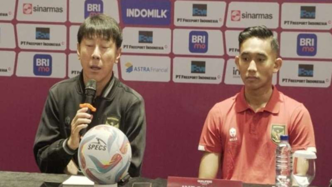 Pelatih Timnas Indonesia U-23, Shin Tae-yong dan Rizky Ridho