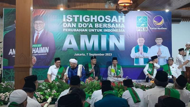 Acara istighosah Anies-Muhaimin (Amin) di Pendopo Pulo Nangka, Pulogadung Jaktim