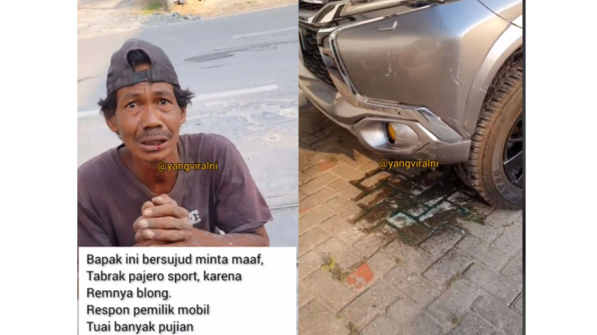 Viral Pemilik Mobil Pajero Tidak Minta Ganti Rugi Setelah Tertabrak Motor, Netiz