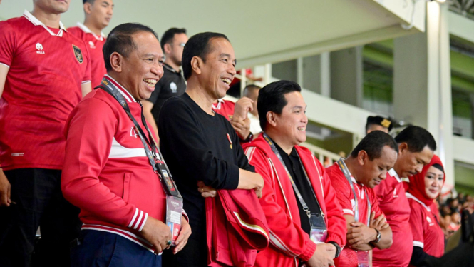 Presiden Jokowi saksikan laga Timnas Indonesia U-23 Vs Turkmenistan
