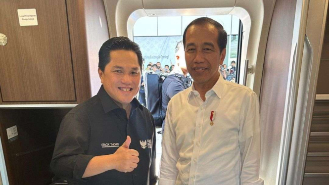 Menteri BUMN Erick Thohir dan Presiden Jokowi