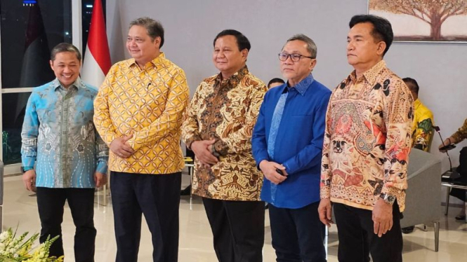 Lima Ketum Parpol Koalisi Indonesia Maju berkumpul di markas DPP Golkar.