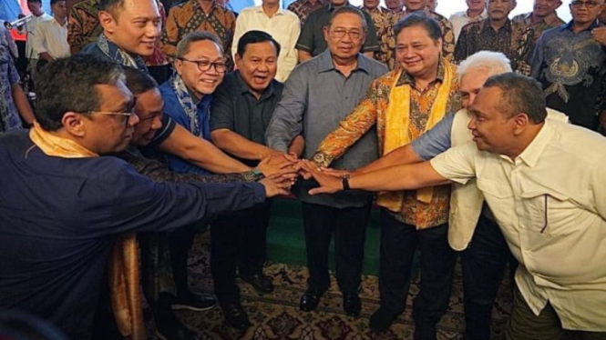 SBY bersama petinggi Koalisi Indonesi Maju di Hambalang, Bogor.