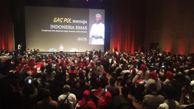 Ganjar Pranowo dalam acara bertema 'Ganjar Jawab Tantangan Masa Depan Indonesia'