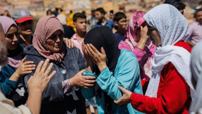 Wanita korban gempa Maroko