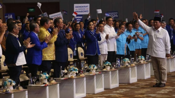 Prabowo bersama Ketum Partai koalisi Indonesia Maju