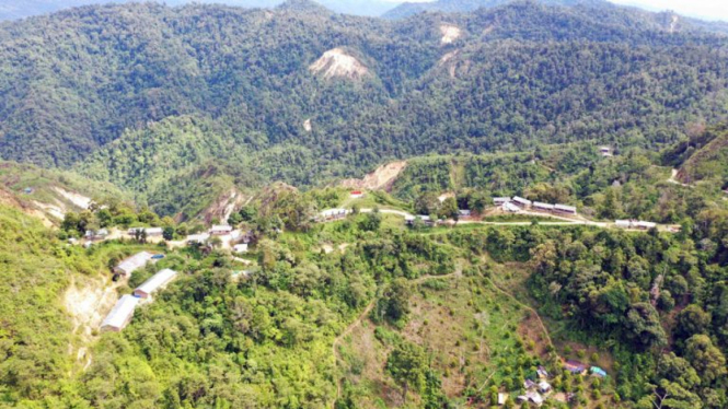 Area proyek tambang emas pani di Pohuwato, Gorontalo, Pulau Sulawesi.