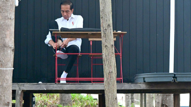 Presiden Joko Widodo di Kawasan IKN Nusantara, Kalimantan Timur
