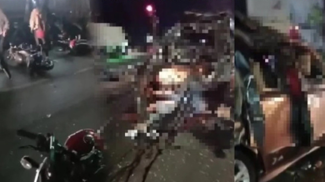 Kecelakaan maut dii exit tol Bawen Semarang, Jawa Tengah