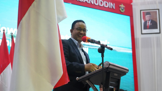 Anies saat menghadiri talkshow Indonesian's Leader Talk di Unhas Makassar 
