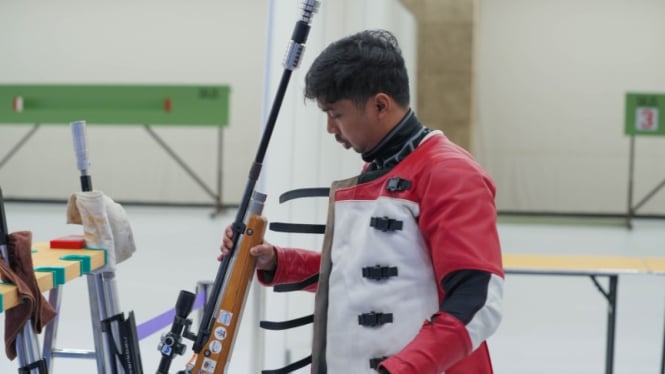 Atlet menembak Indonesia, Muhammad Sejahtera Dwi Putra di Asian Games 2023