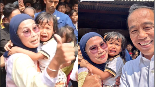 Momen Presiden Jokowi Tertawa Saat Ibu Ibu Nyanyi Lagu PAN