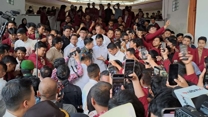 Menteri Pertahanan Prabowo Subianto menjadi pembicara dalam kuliah umum di kampus Universitas Muhammadiyah, Malang, Jawa Timur, Rabu, 27 September 2023.