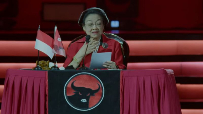 Ketum PDIP Megawati Soekarnoputri di Rakernas PDIP, Jiexpo, Kemayoran