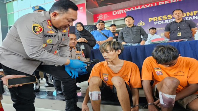 Polres Tangerang menangkap pelaku perampokan Indomaret di Panongan 