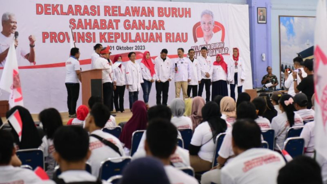 Deklarasi buruh Kepulauan Riau dukung Ganjar Pranowo.