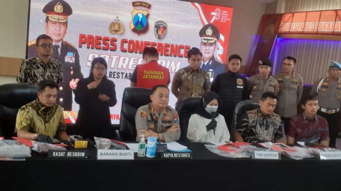 Konferensi pers kasus Anak Anggota DPR Fraksi PKB aniaya kekasihnya hingga tewas
