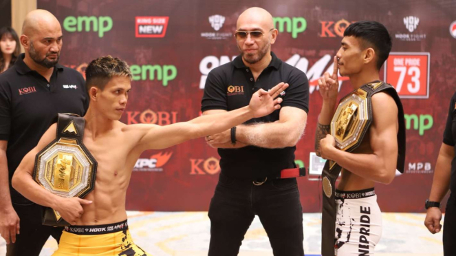 Billy Pasulatan vs Rustam Hutajulu di Sesi Timbang Badan Jelang One Pride MMA 73