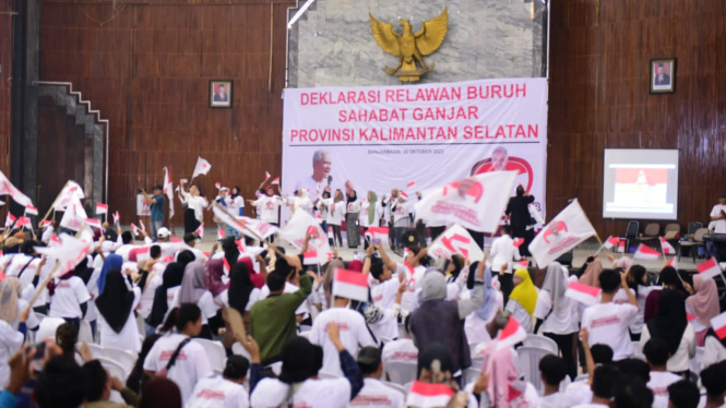 Ribuan Buruh di Kalsel Deklarasi Dukung Ganjar Pranowo