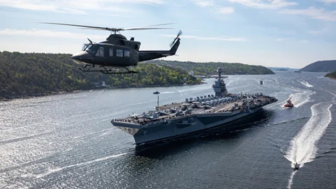 VIVA Militer: Kapal Induk Angkatan Laut Amerika Serikat USS Gerald R. Ford