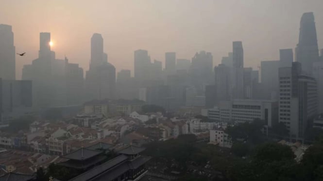 Ilustrasi kabut asap di Singapura