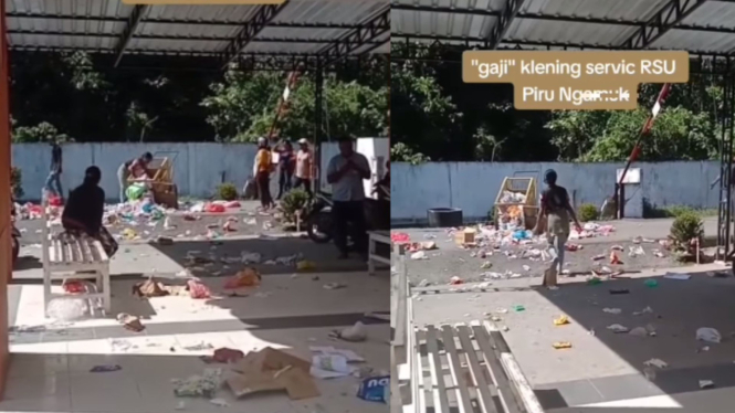 Petugas Kebersihan RSUD Piru Maluku Ngamuk Hamburkan Sampah
