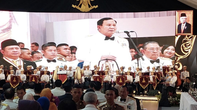 VIVA Militer: Menhan RI Prabowo Subianto saat Gala Dinner Parade Senja