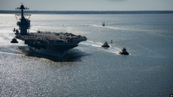 VIVA Militer: Kapal induk USS Gerald R. Ford militer Amerika Serikat