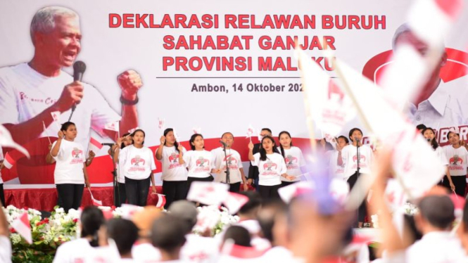 Deklarasi relawan buruh Sahabat Ganjar di Maluku. 