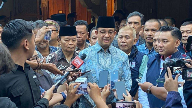 Bakal calon presiden Anies Baswedan di Lebak Bulus, Jakarta Selatan