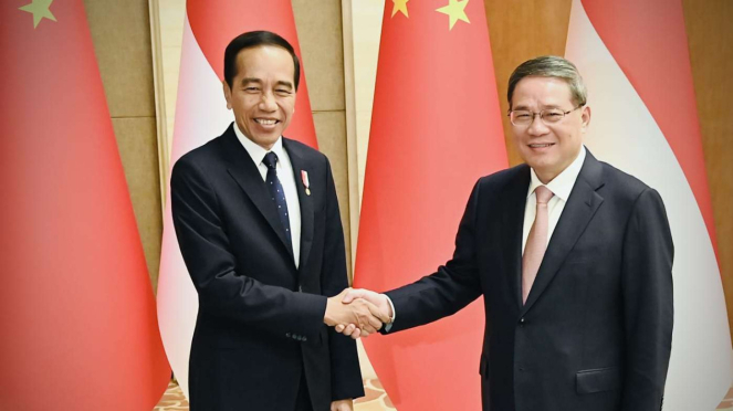 Pertemuan Bilateral Presiden Jokowi dengan PM RRT Li Qiang, Beijing, 17 Oktober 2023.