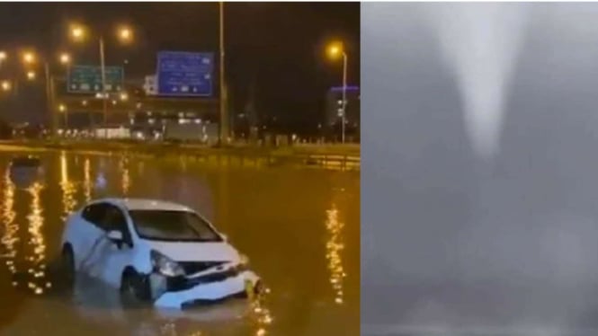Kota Tel Aviv di Israel tersapu angin puting beliung.