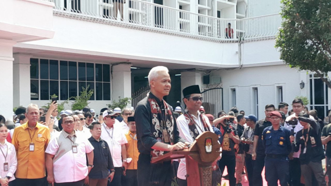 Pasangan capres dan cawapres Ganjar Pranowo-Mahfud MD