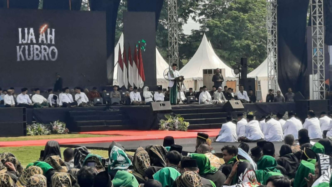 Presiden Jokowi di acara Ijazah Kubro Pagar Nusa di Surabaya.