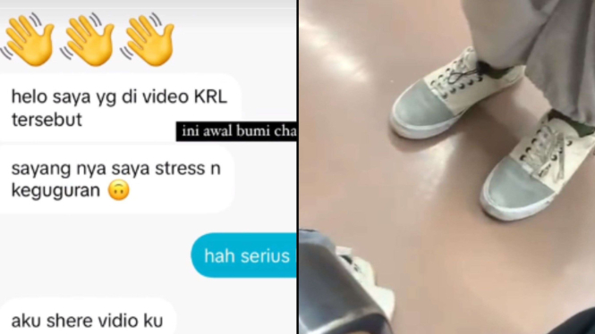 Ibu-ibu teriak histeris di KRL