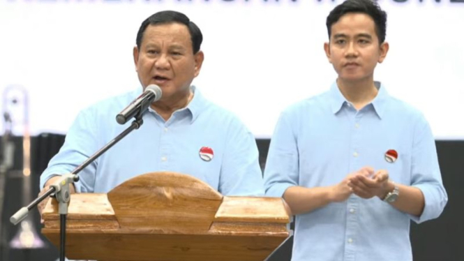 Prabowo dan Gibran di Indonesia Arena, Senayan.