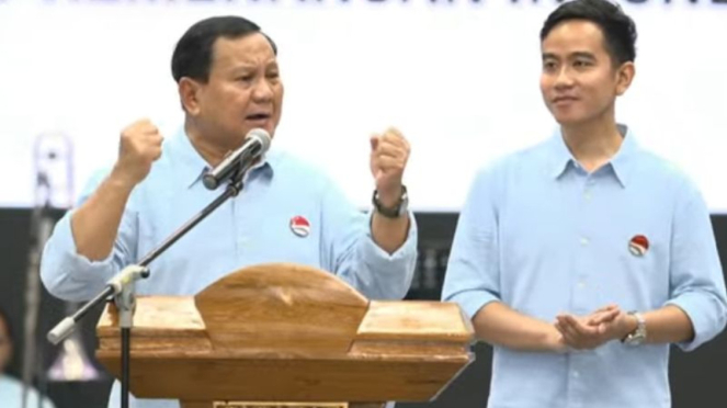 Prabowo dan Gibran di Indonesia Arena, Senayan.