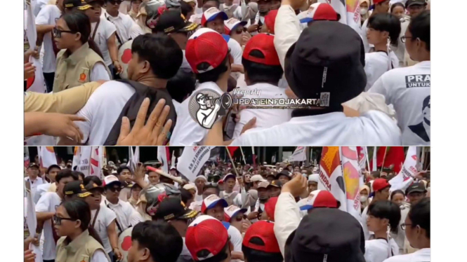 Copet ditangkap massa pendukung Prabowo Gibran